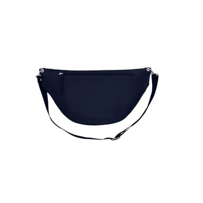 sac banane cuir femme atalante maxi bleu marine dos made in france