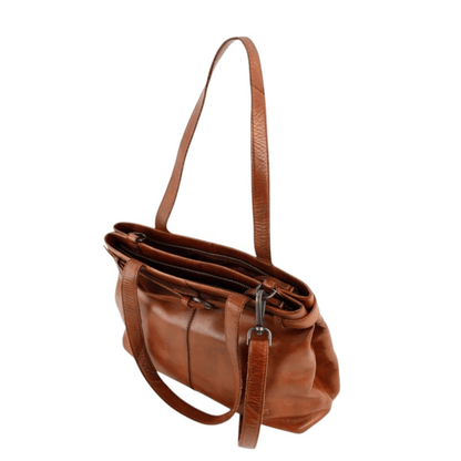 Sac BEAR DESIGN Evi CL46448 cuir cognac avec deux compartiments zippés