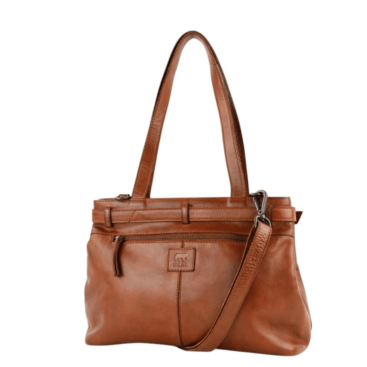 Sac BEAR DESIGN Evi CL46448 en cuir cognac avec poche arrière zippée