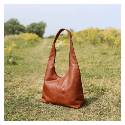 Sac cabas en cuir cognac BEAR DESIGN Pauline CP3577 en extérieur