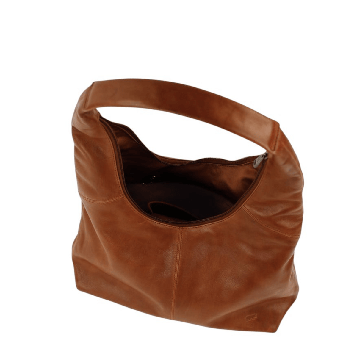 Intérieur du sac BEAR DESIGN Pauline CP3577 cuir cognac avec fermeture zippée