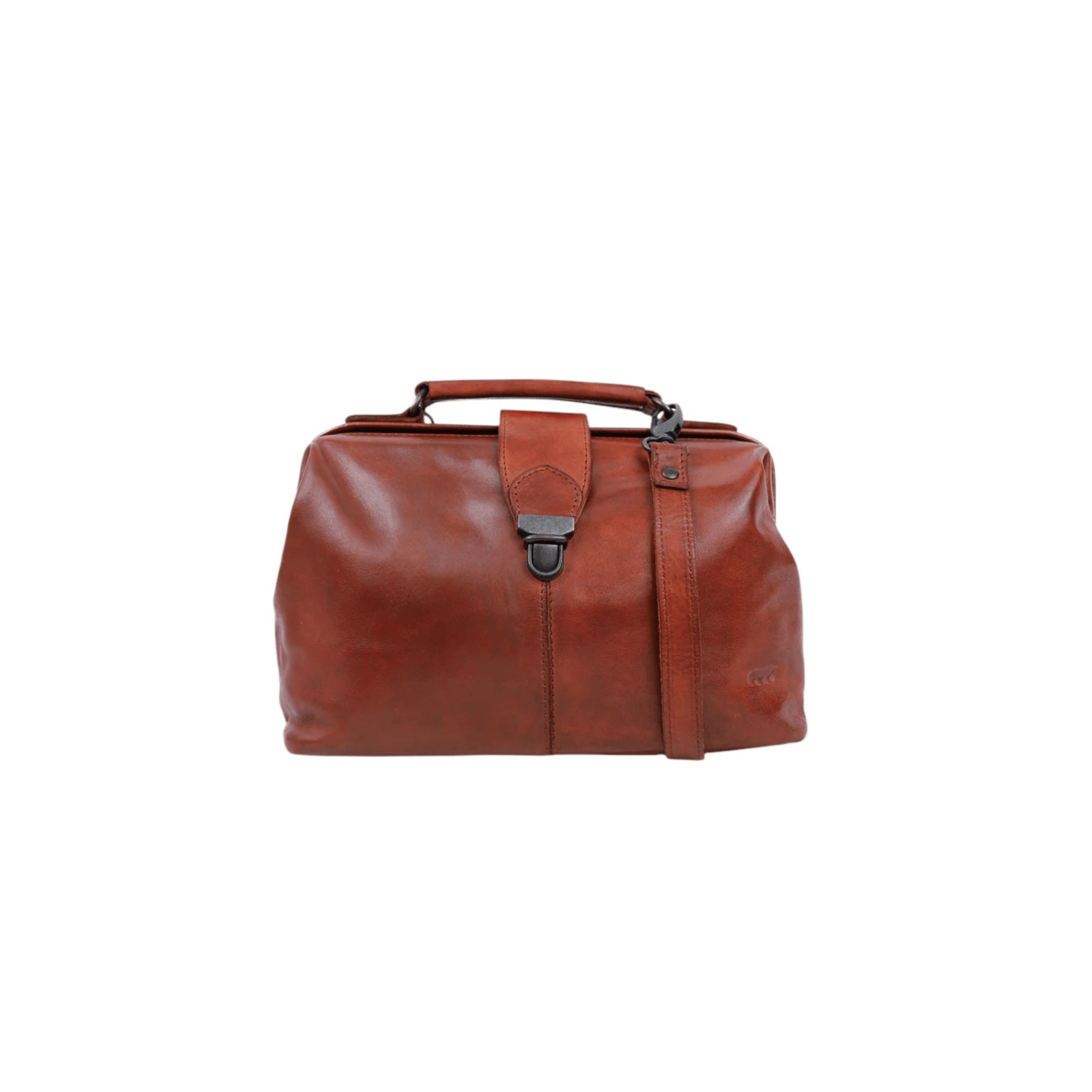 Sac docteur cuir BEAR Design JULIA L cognac vue de face
