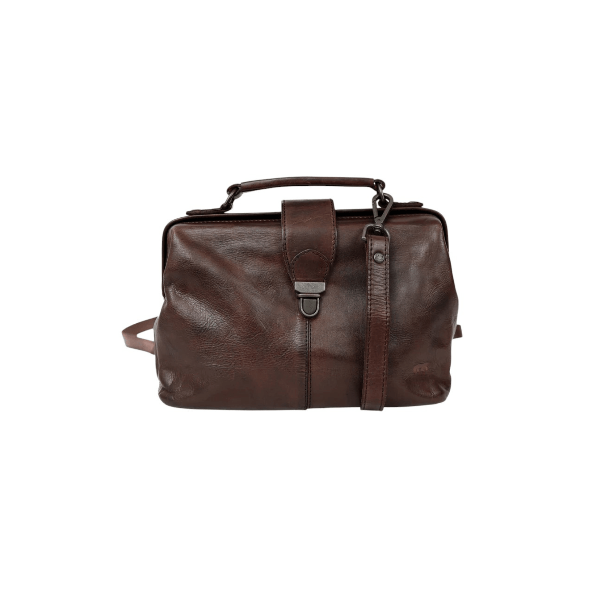 Sac cuir marron foncé BEAR JULIA L style docteur
