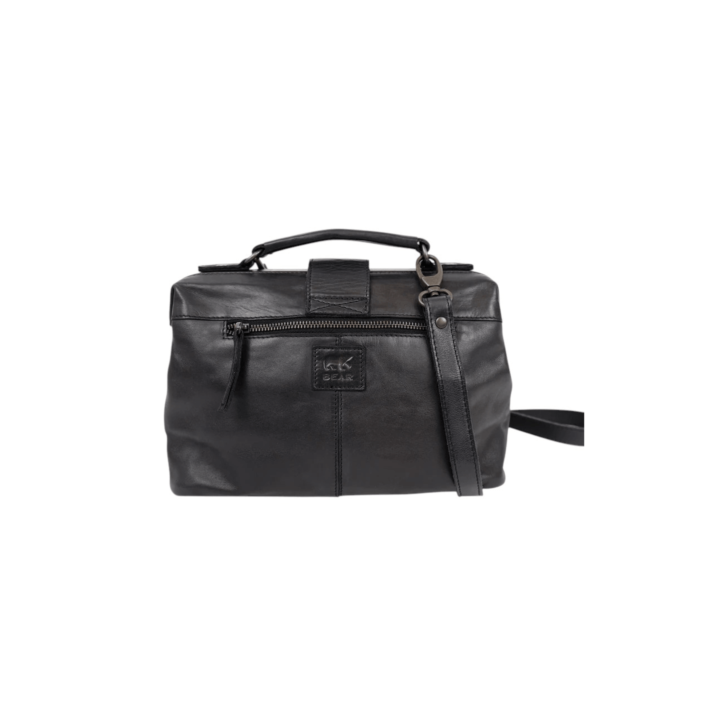Sac cuir femme BEAR JULIA L vue arrière avec poche zippée Nevada Maroquinerie
