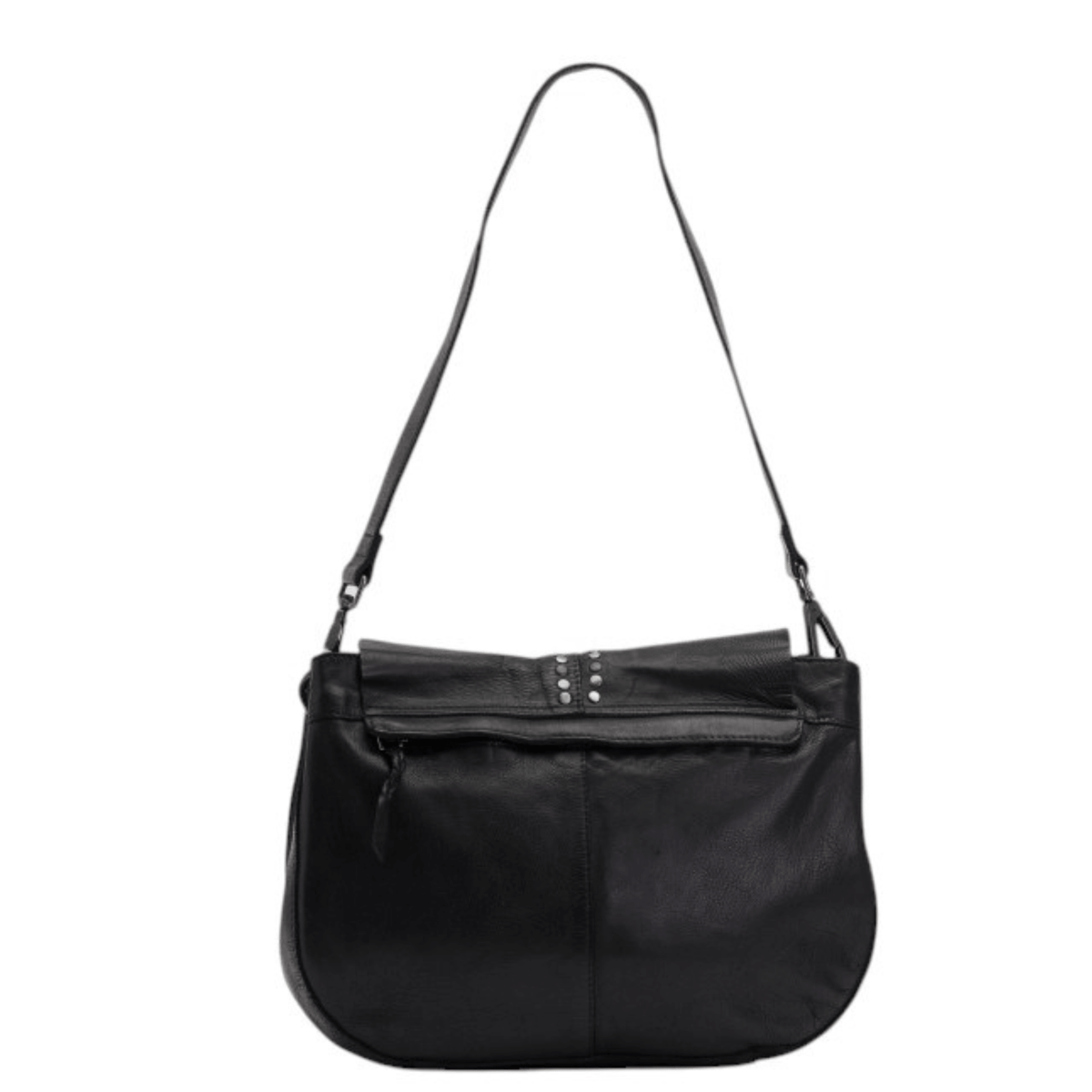 Vue arrière du sac BIBA HANCOCK HAK1L noir avec poche extérieure zippée