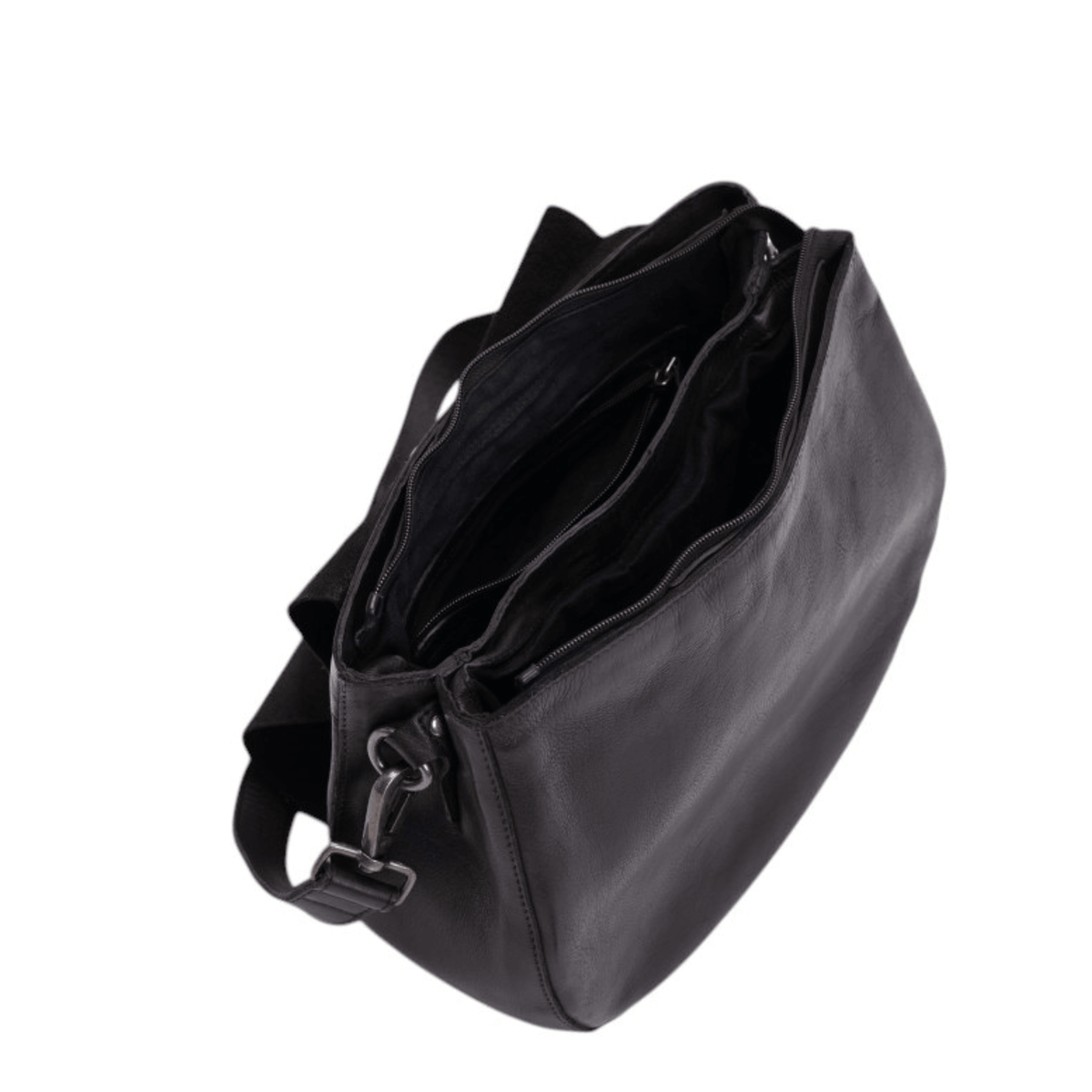 Intérieur du sac BIBA HANCOCK HAK1L noir avec ouverture zippée et rangements intérieurs