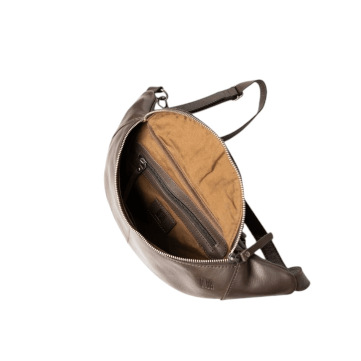 Intérieur du sac banane BIBA HANCOCK marron avec poche intérieure zippée