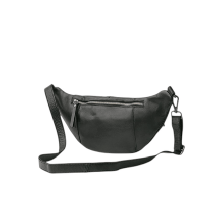 Vue arrière du sac banane BIBA HANCOCK noir avec poche zippée et bandoulière ajustable