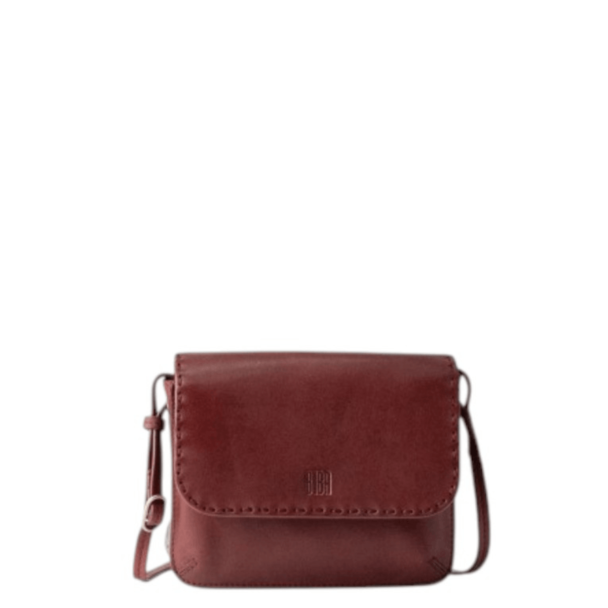 Sac bandoulière BIBA HATCH HAH1L bordeaux avec rabat arrondi et bandoulière