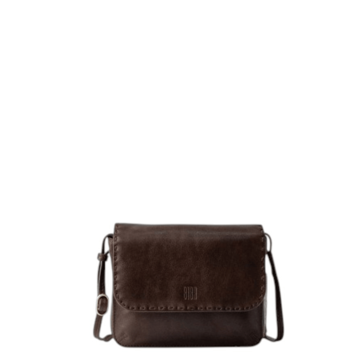 Sac bandoulière BIBA HATCH HAH1L marron avec rabat arrondi