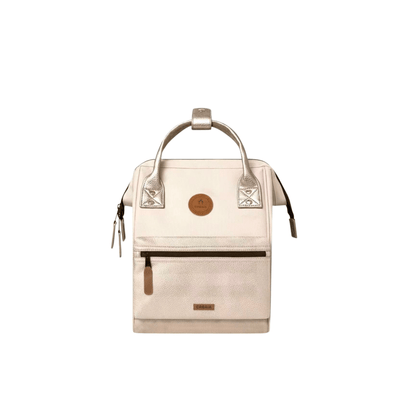 Sac à dos Cabaia Adventurer Small Alger avec pochette interchangeable La Casbah beige métallisée - Nevada Maroquinerie
