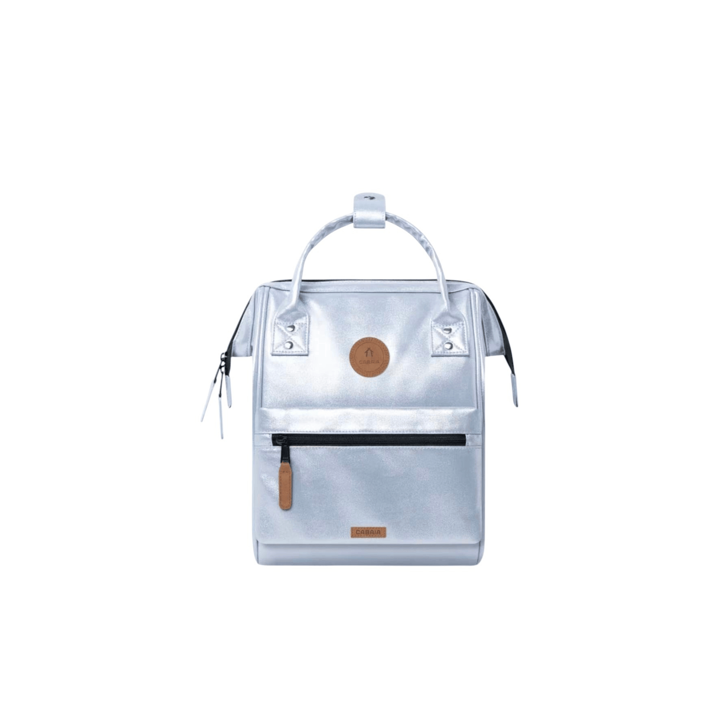 Sac à dos Cabaia Adventurer Small Fidji coloris argent métallisé vue avant - Nevada Maroquinerie