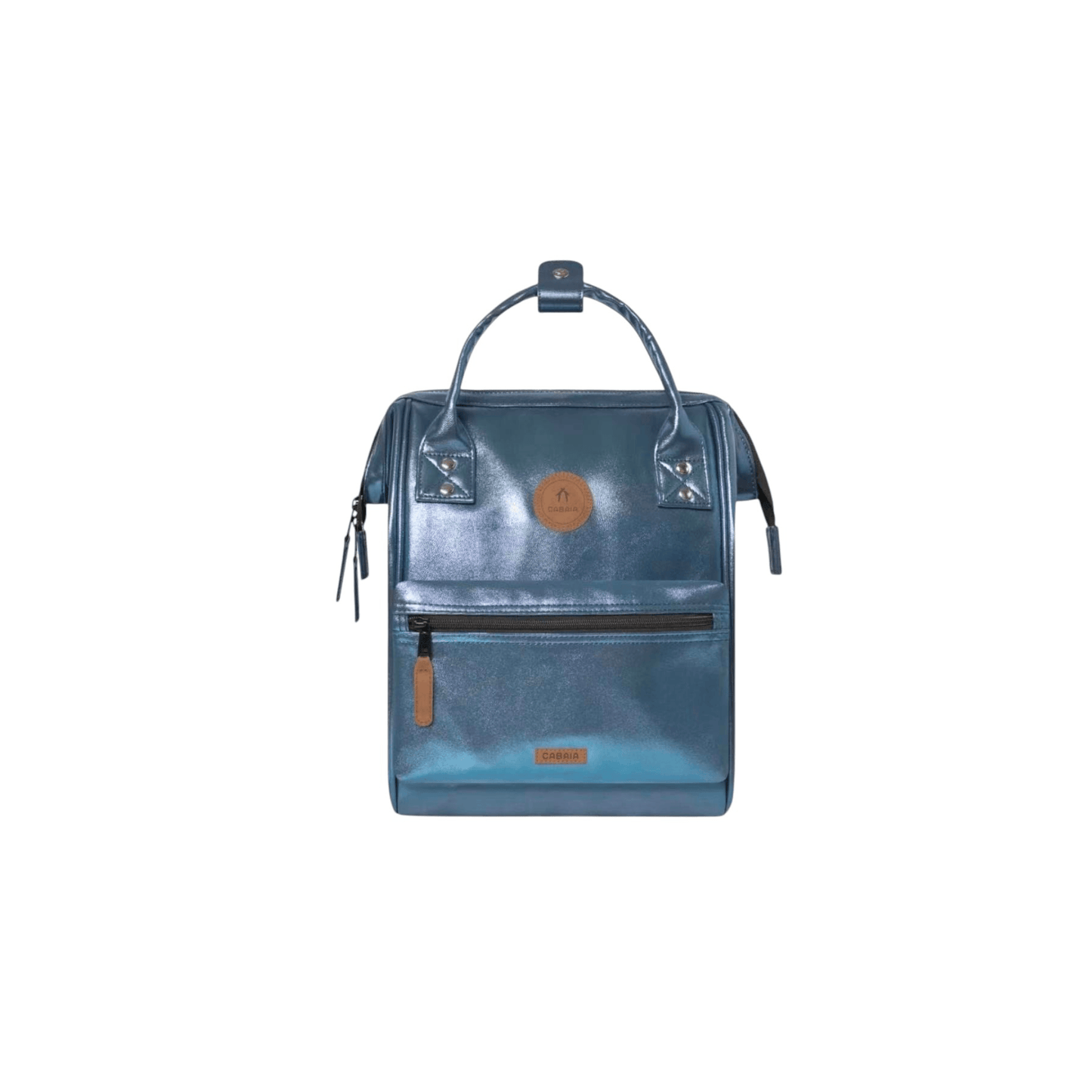 Sac à dos Cabaia Adventurer Small Larissa vue de face bleu métallisé irisé - Nevada Maroquinerie