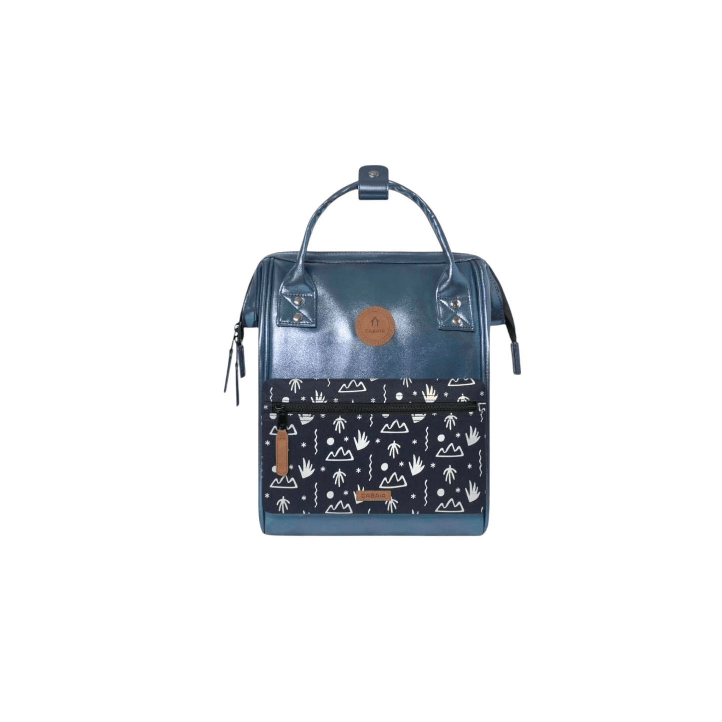 Sac à dos Cabaia Adventurer Small Larissa avec pochette interchangeable Ho Chi Minh bleu marine imprimée - Nevada Maroquinerie