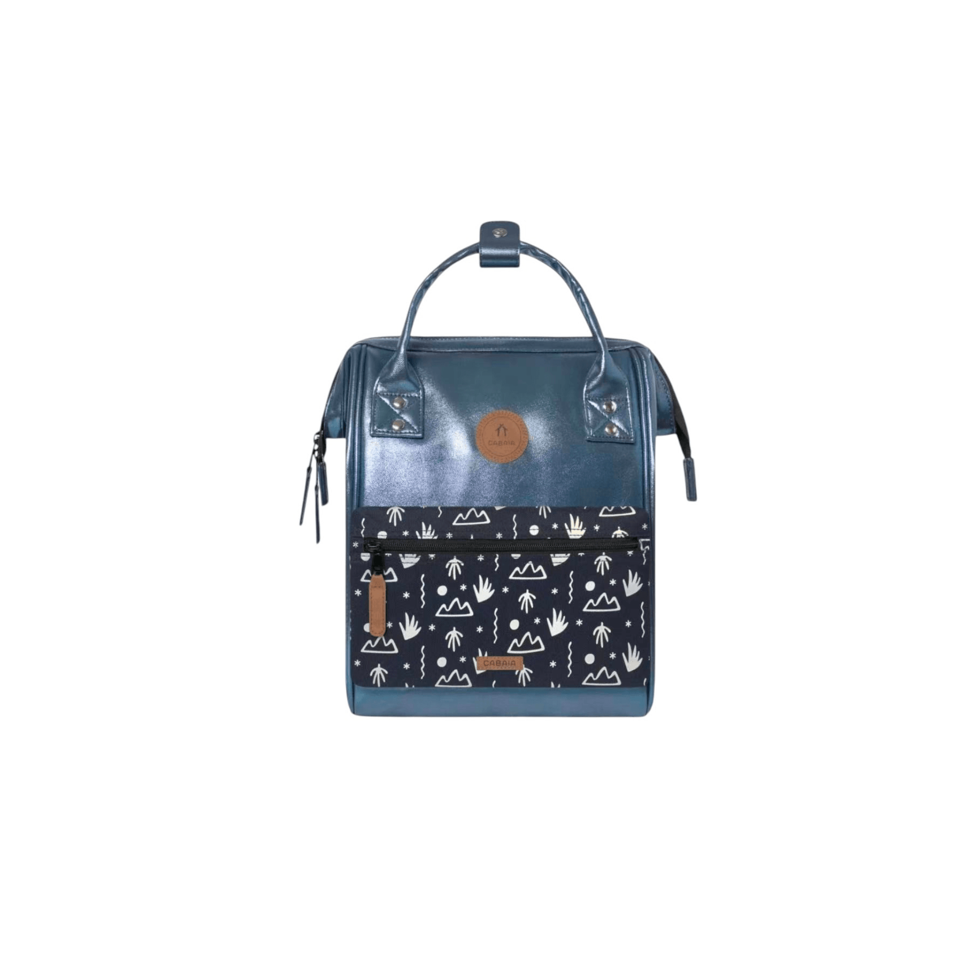 Sac à dos Cabaia Adventurer Small Larissa avec pochette interchangeable Ho Chi Minh bleu marine imprimée - Nevada Maroquinerie