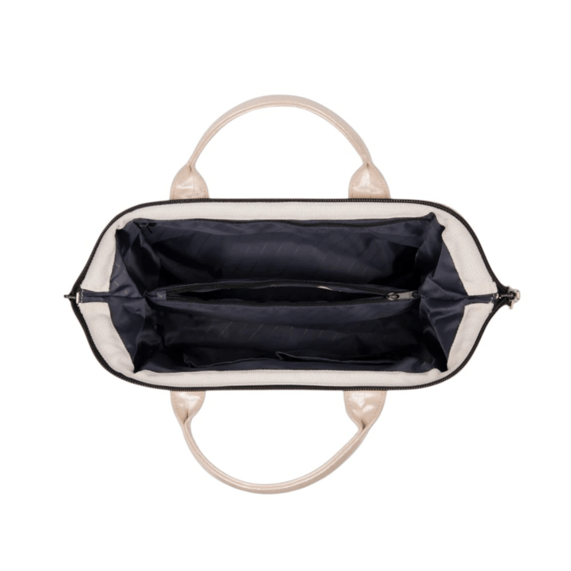 Vue du dessus du sac Cabaïa Crossbody Adventurer Medium Honolulu montrant son organisation intérieure.