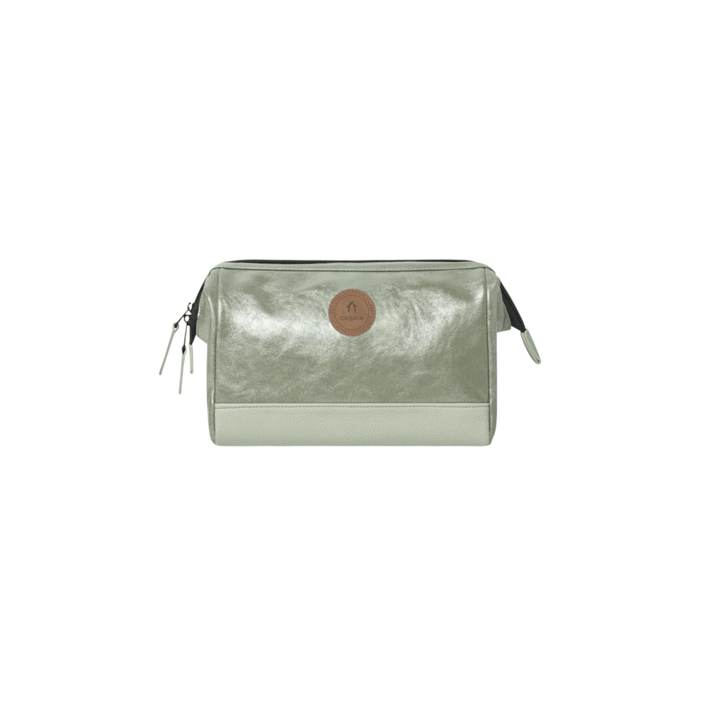 Trousse de toilette Cabaia Travel Kit Riverdale medium vert métallisé vue de face - Nevada Maroquinerie