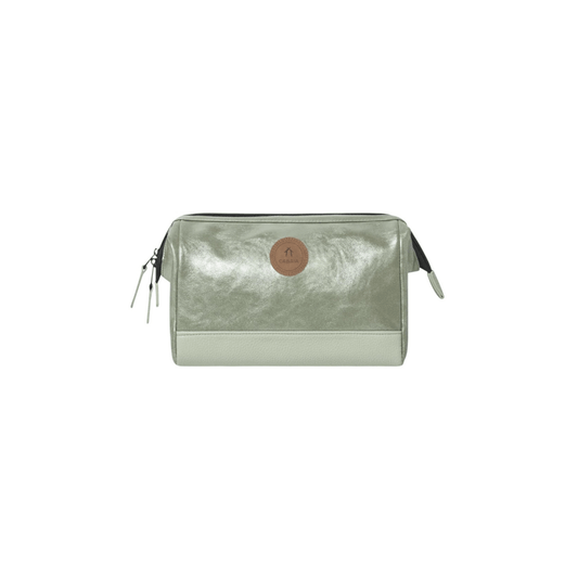Trousse de toilette Cabaia Travel Kit Riverdale medium vert métallisé vue de face - Nevada Maroquinerie