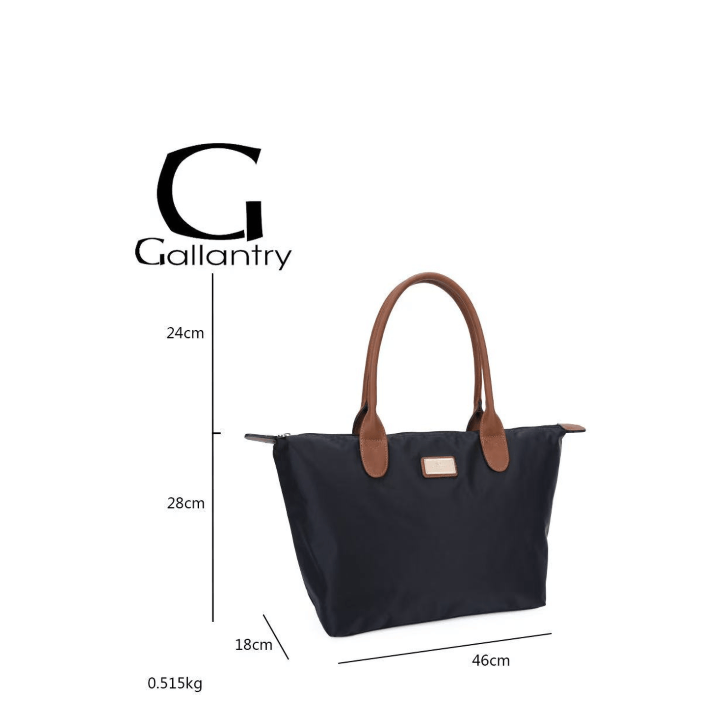 Grand cabas Gallantry Paris noir format A4 dimensions 46 × 28 × 18 cm