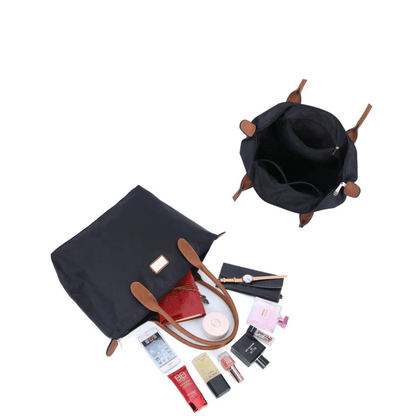 Cabas Gallantry Paris noir en nylon avec grand compartiment intérieur zippé
