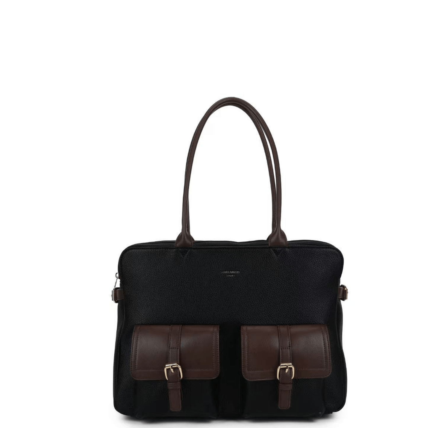 Cabas Gallantry R-2055 noir et café en simili cuir grainé vu de face