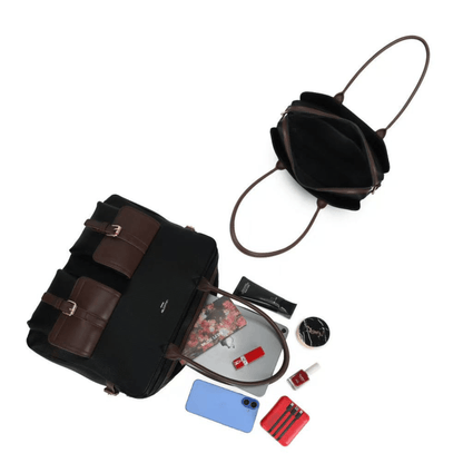 Grand cabas Gallantry R-2055 noir café avec intérieur compartimenté