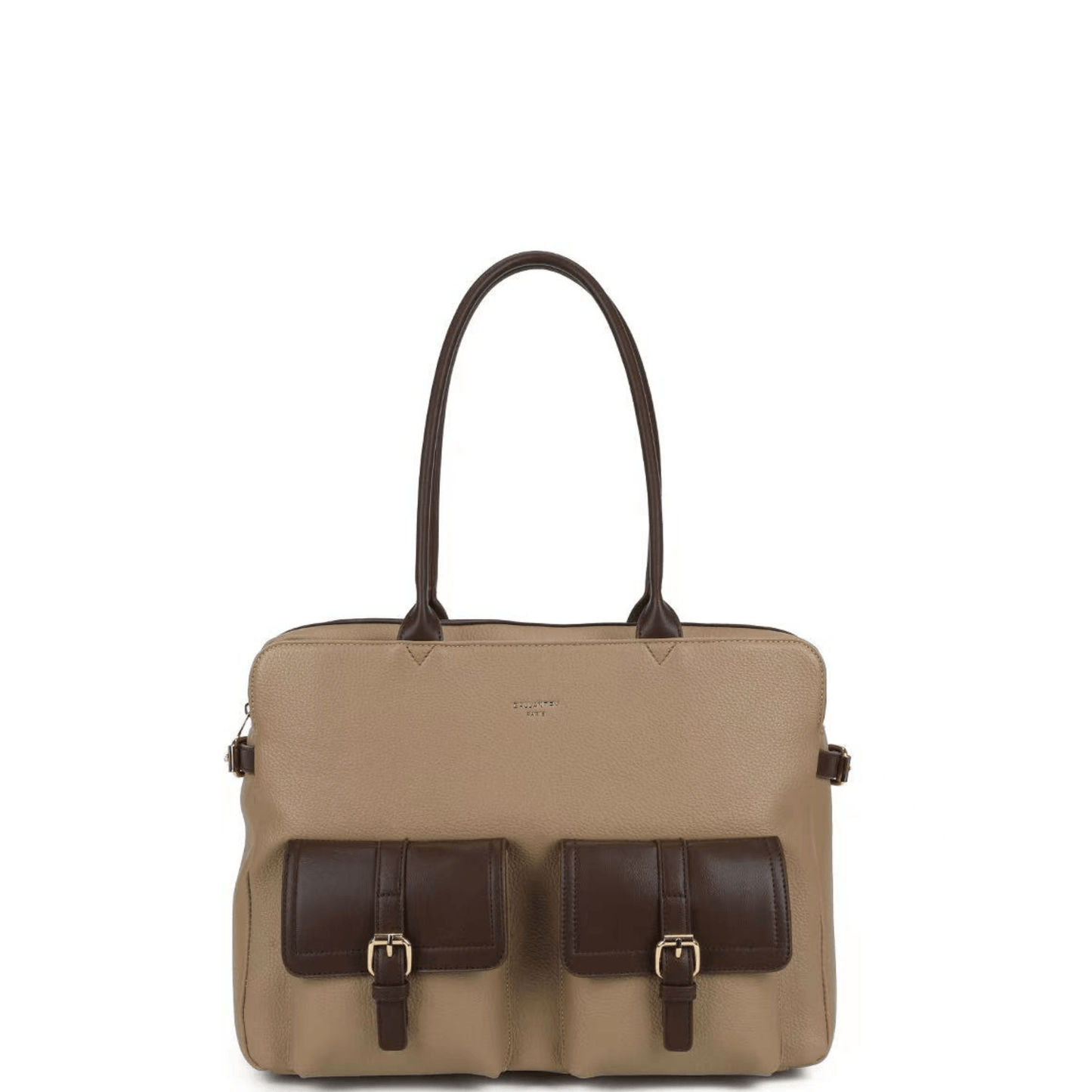 Cabas Gallantry R-2055 taupe et café en simili cuir grainé vu de face