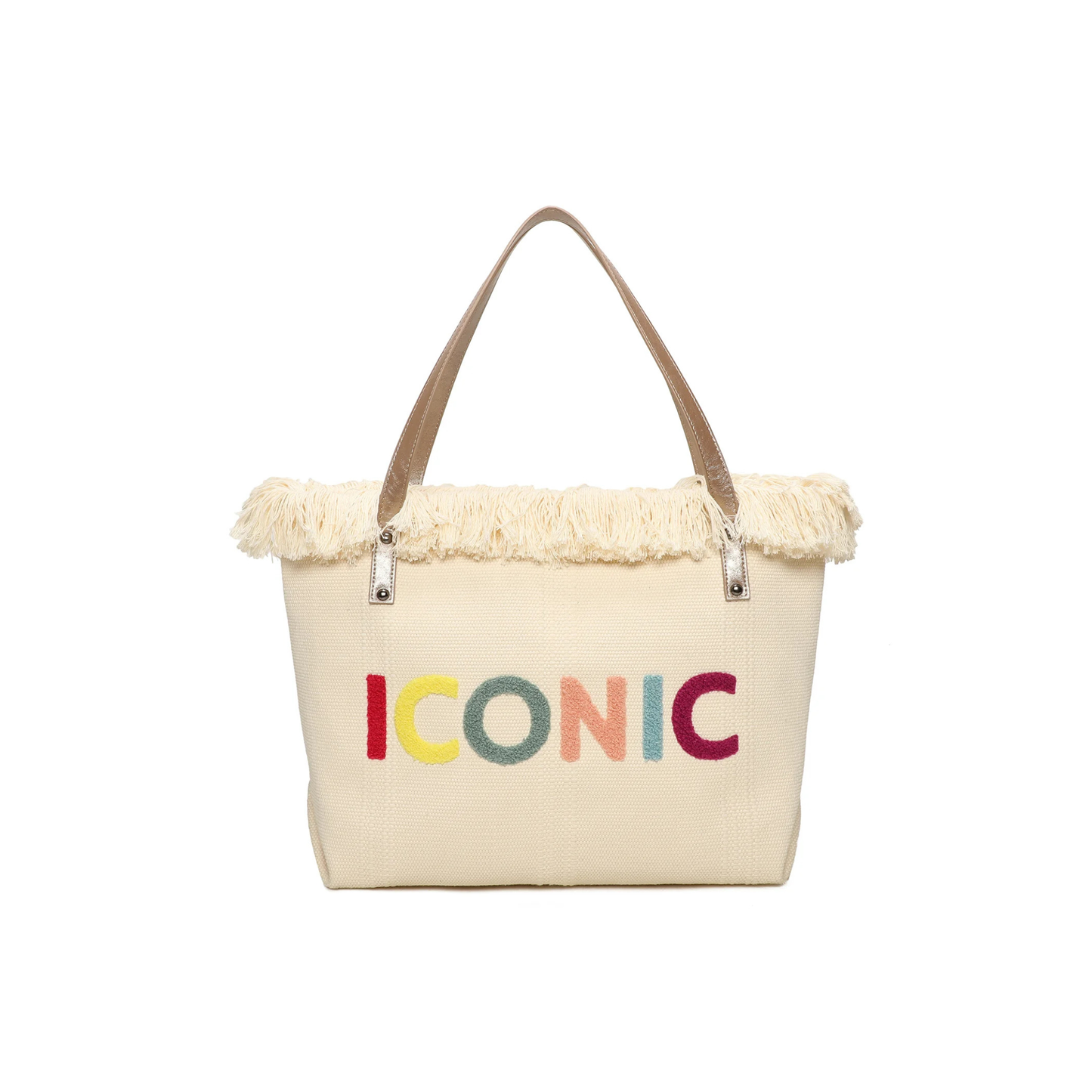 Cabas femme ICONIC grand format bohème chic avec franges pour l’été