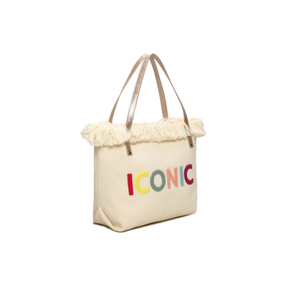 Sac cabas femme ICONIC porté épaule style plage bohème chic