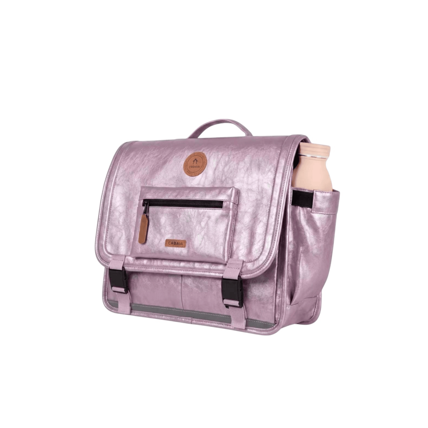 Cartable CABAÏA Discover Medium Capri vue de trois quarts avec poche gourde