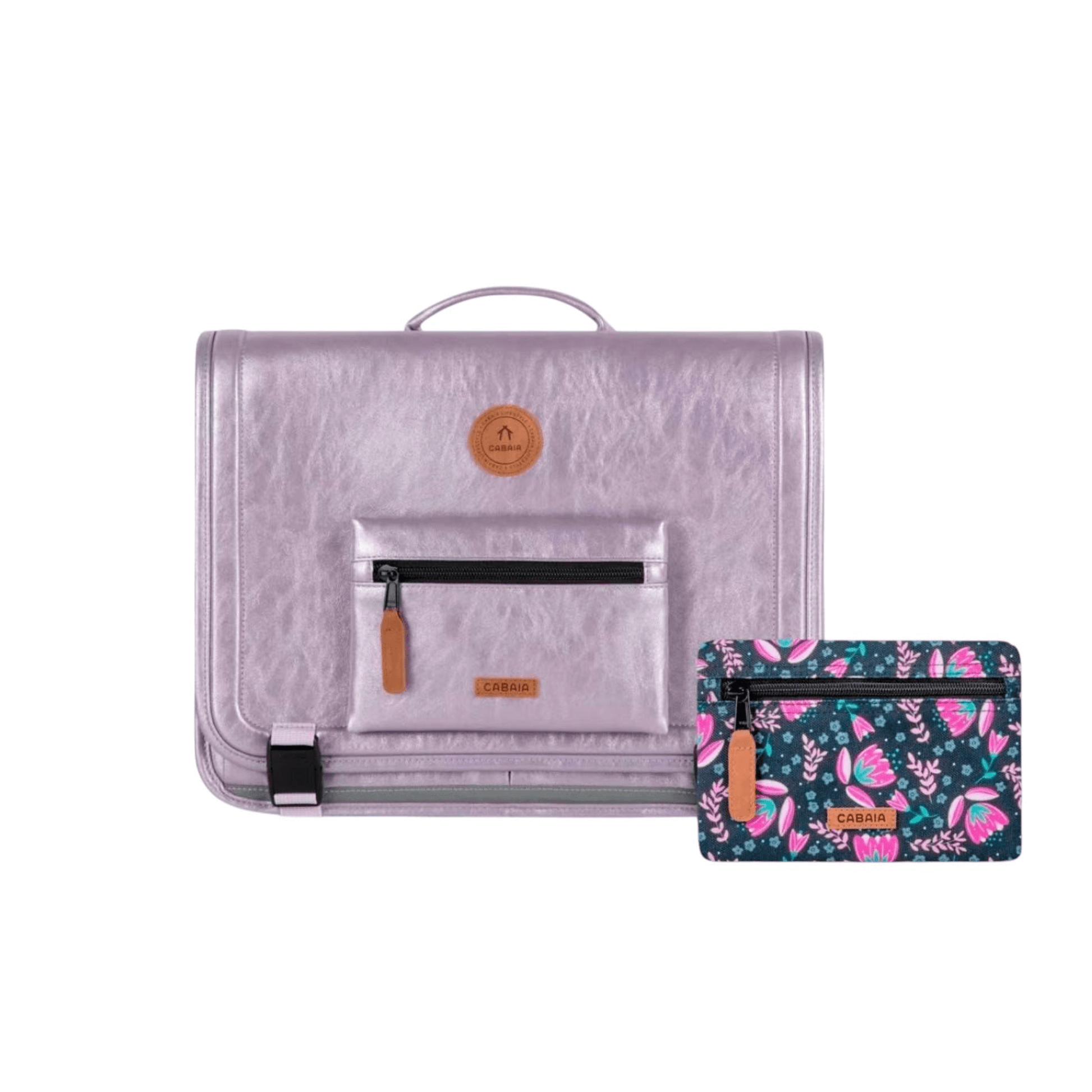 Cartable CABAÏA Discover Medium Capri violet métallisé avec 2 pochettes interchangeables