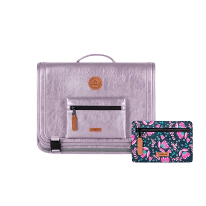 Cartable CABAÏA Discover Medium Capri violet métallisé avec 2 pochettes interchangeables