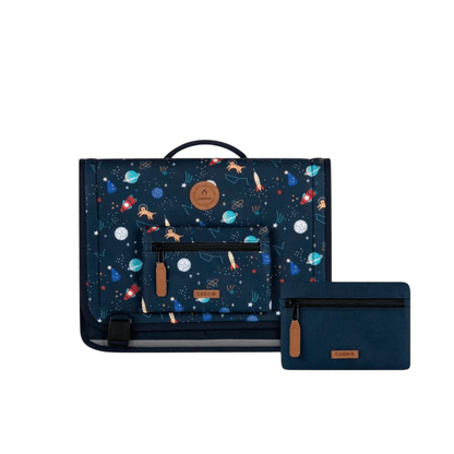 Cartable CABAÏA Discover Medium Roswell motif espace avec 2 pochettes interchangeables
