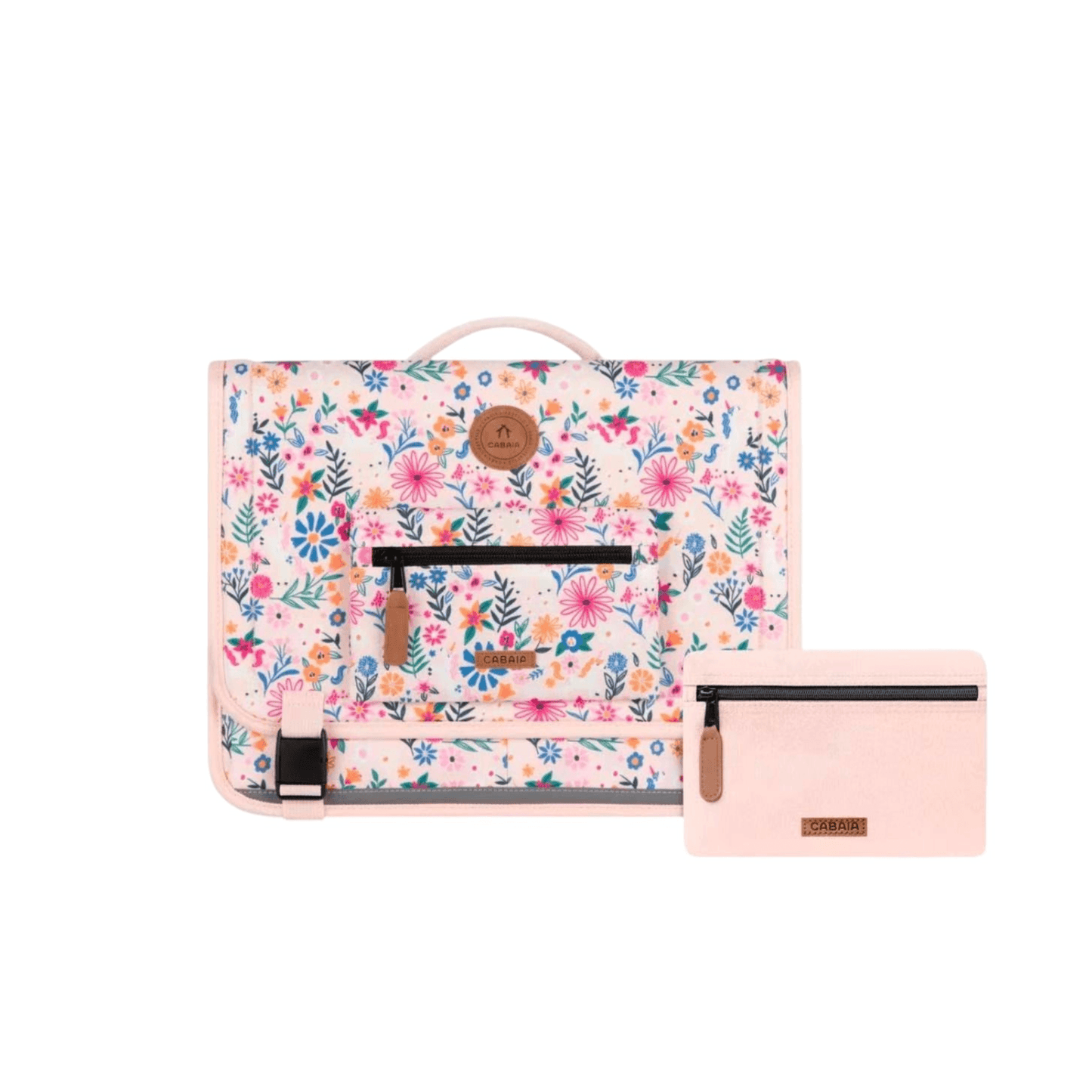Cartable CABAÏA Discover Medium Wonderland fleuri avec 2 pochettes interchangeables