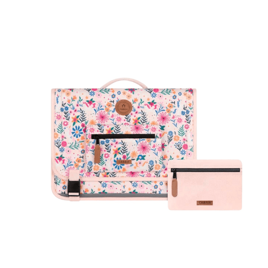 Cartable CABAÏA Discover Medium Wonderland fleuri avec 2 pochettes interchangeables