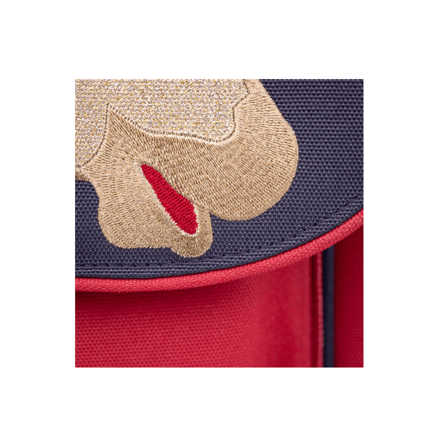 Détail motif cheval cartable Jeune Premier design original
