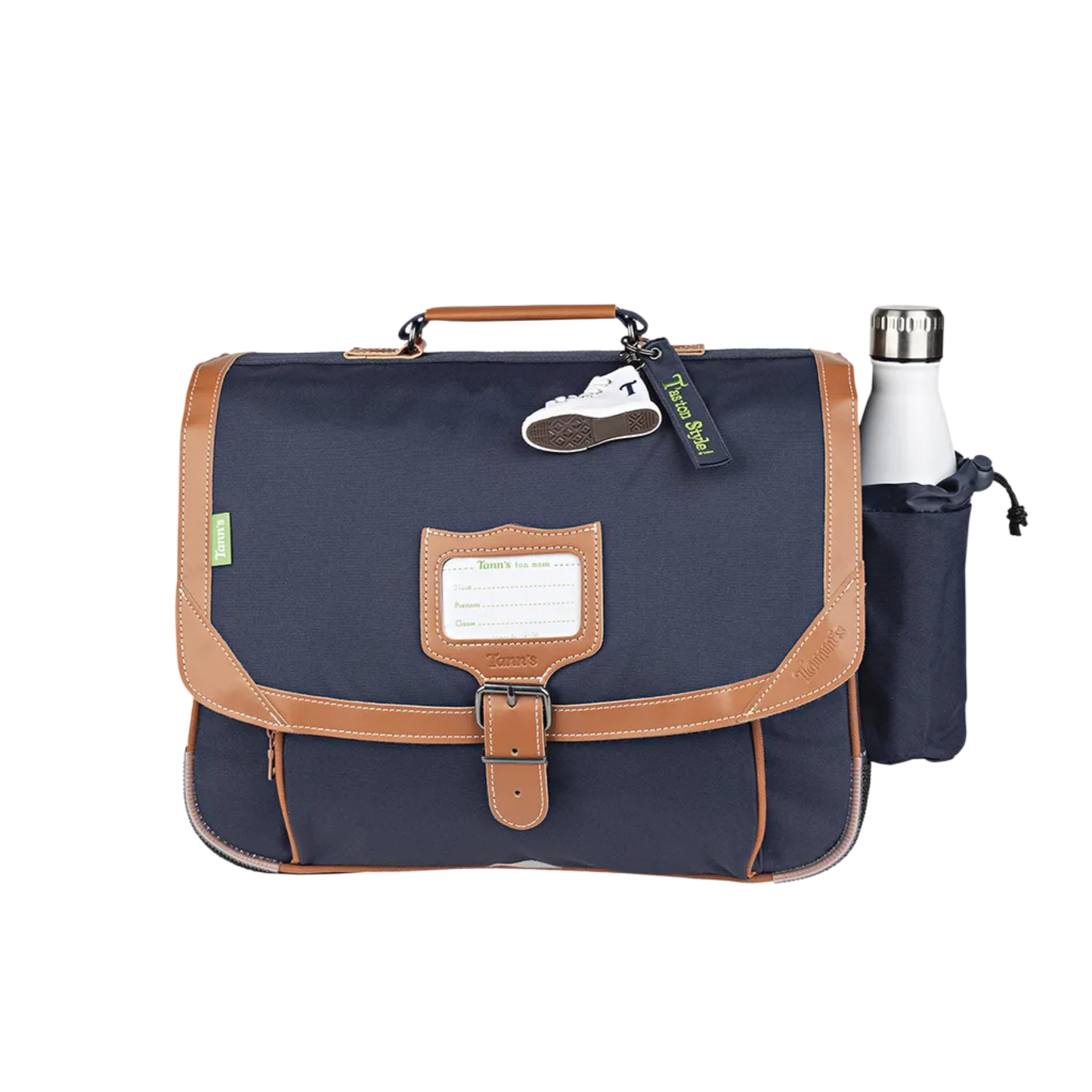 Cartable Tann's Camille Bleu 38 cm avec poche gourde amovible – CP, CE1, CE2