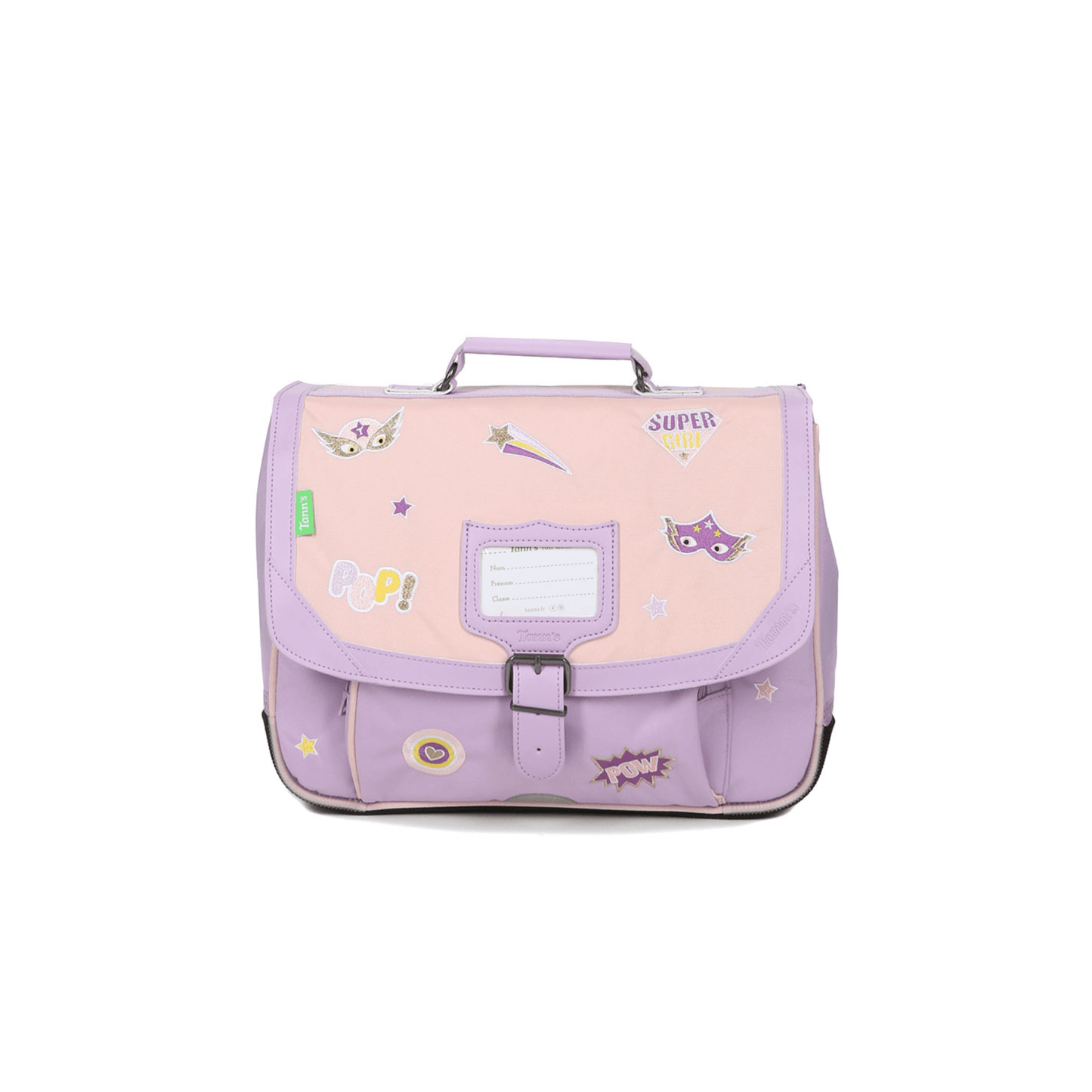 Cartable Tann's Diana 35 cm rose et lilas vue de face pour fille CP CE1