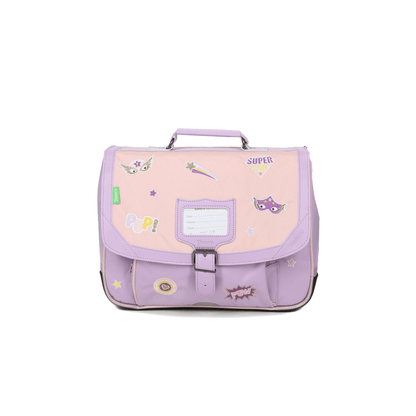 Cartable Tann's Diana 35 cm rose et lilas vue de face pour fille CP CE1