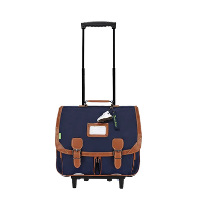 Cartable trolley Tann's Camille 41 cm bleu – Sac école à roulettes primaire CE2 CM1 CM2