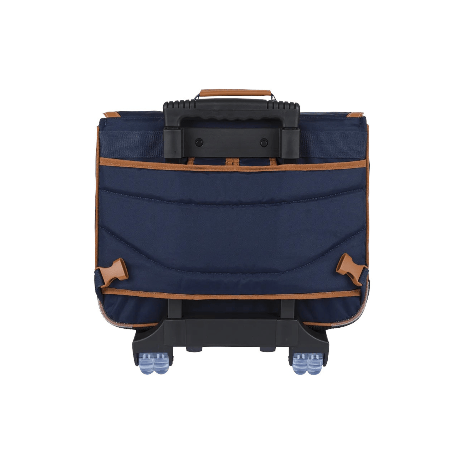 Cartable Tann's trolley système roulettes 4 roues poignée télescopique vue arrière Nevada Maroquinerie
