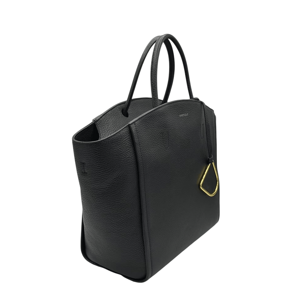 Sac COCCINELLE 24H noir en cuir grainé vue de côté