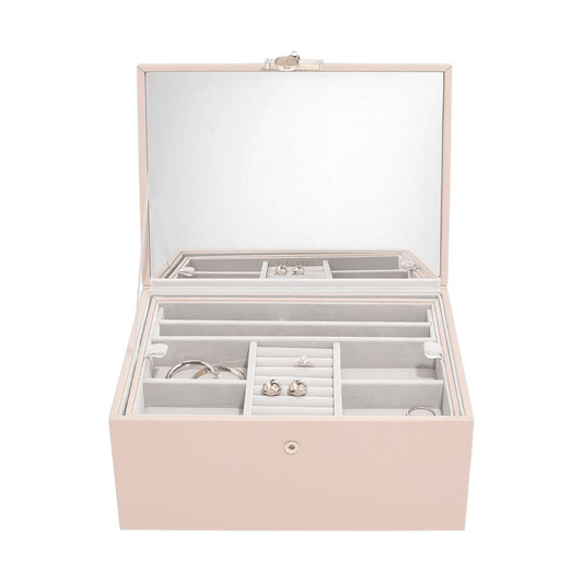 organisateur bijoux stackers rose compartiments bagues colliers
