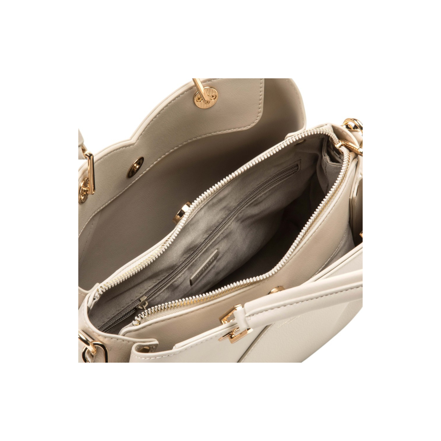 interieur sac david jones beige compartiments
