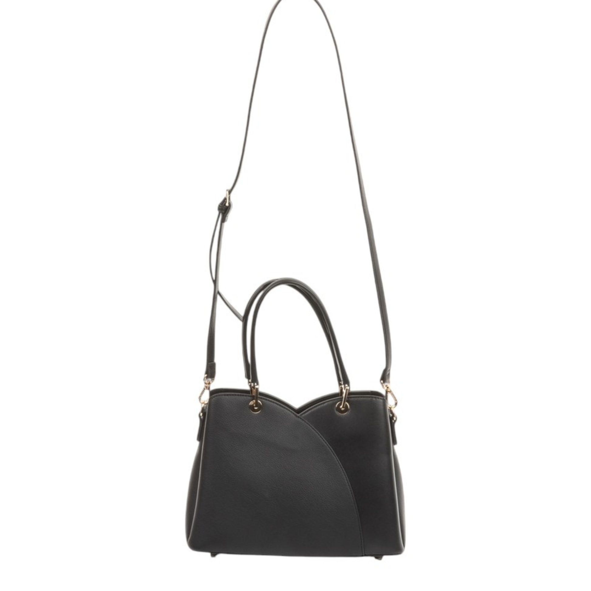 sac a main noir femme avec bandouliere  vu de dos david jones nevada maroquinerie
