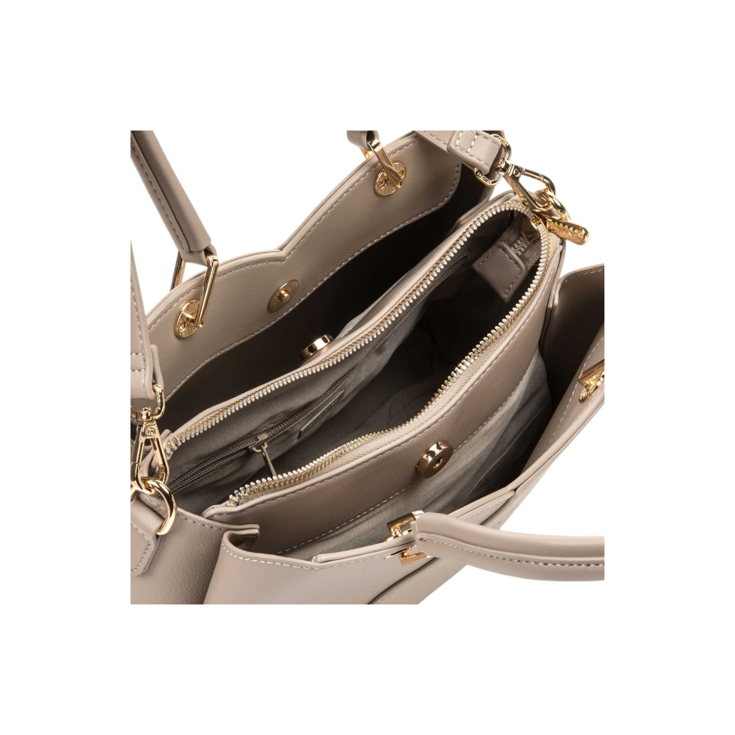 interieur sac david jones tan compartiments zip
