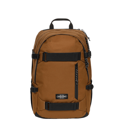 Sac à dos Eastpak Getter Pro Brown 23 litres avec compartiment ordinateur portable 16 pouces vu de face.