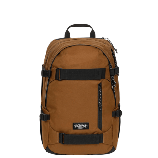 Sac à dos Eastpak Getter Pro Brown 23 litres avec compartiment ordinateur portable 16 pouces vu de face.