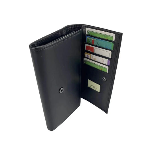 Portefeuille tout-en-un cuir véritable noir Elephant D'Or – Multi-cartes & RFID