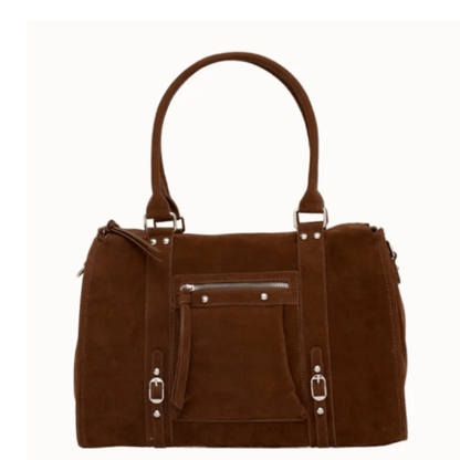 Sac à main Flora & Co Forma F759 camel en matière effet suédine